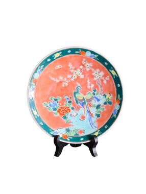 Japanese Nippon Peacock Hand-Painted Porcelain Plate